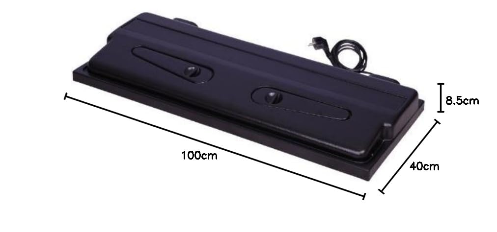 ZooPaul LED Aquarium Abdeckung Schwarz 100x40 cm Deckel Haube mit Beleuchtung für Terrarium mit 2x Klappe zur Fischfütterung aus Plastik