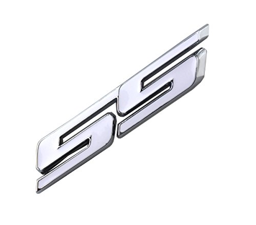 Image of Aimoll 2pcs SS Emblems ABS Sticker 3D Logo for Impala Cobalt Camaro 2010 2011 2012 2013 2014 2015 2016 2017. (White)