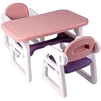 TinyGeeks Kids Table and Chairs Set Safe for Children - Activity Table for Kids - Ideal for Drawing and Painting - Durable Toddler Table and Chair Set - Purple & Pink