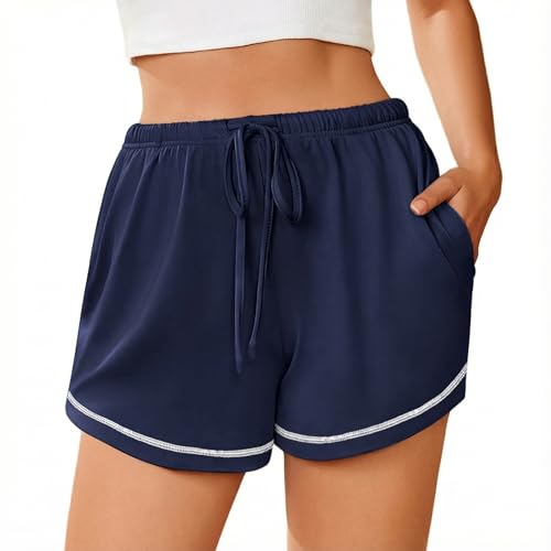 Image of Ekouaer Pajama Shorts for Women 2026 Soft Sleep Shorts Casual Lounge Shorts Comfy Pj Bottoms with Pockets