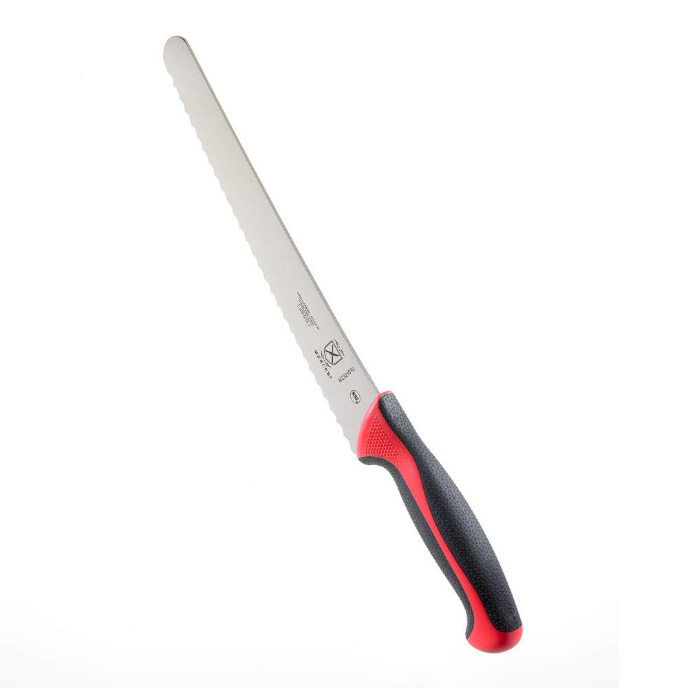 Mercer Culinary Millennia Color - Coltello da pane con manico ondulato, 25,4 cm, colore: Rosso