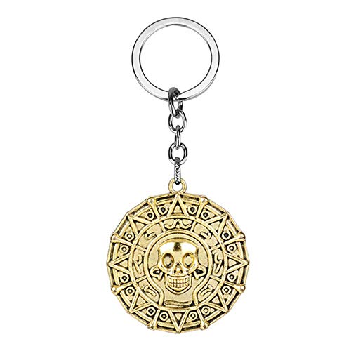 THj Llaveros Piratas del Caribe Llaveros Jack Sparrow Moneda Azteca Cráneo Colgante...