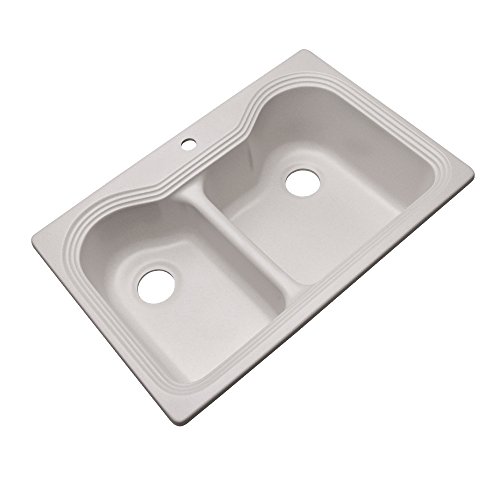 Dekor Sinks 56100Q Buckingham Composite Granite Double Bowl Kitchen Sink with One Hole, 33-Inch, Soft White Dekor Sinks 56100Q Buckingham Composite Granite Double Bowl Kitchen Sink with One Hole, 33-Inch, Soft White