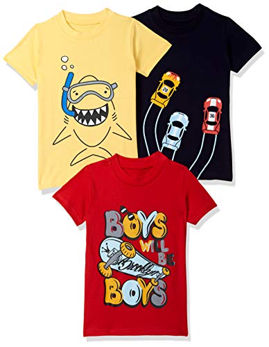 T-Shirt Garçon Lot de 3 T2F Vêtement Enfant Manches Courtes