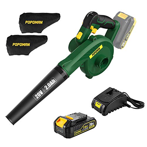 POPOMAN Cordless Blower/Sweeper, 20V 2.0Ah Lithium Battery,145MPH,20000RPM, Electric Blower for Blowing Dust,Small Trash, Car, Computer Host, Hard to Clean Corner