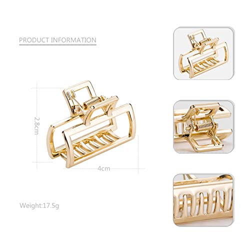 3 Pcs Small Hair Claw Clips Rectangular Metal Hair Clips Women Hair Accessories For Women Girls (Gold, Silver, Black) - Image 4