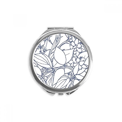 Miroir portable 2,6 pouces dessin abstrait plantes résout vos retouches maquillage partout