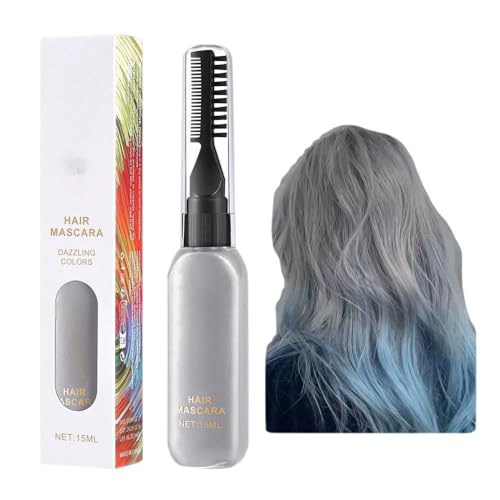 Juego de rímel con tinte temporal para el cabello, 8 colores brillantes, diseño de pincel de doble punta, aplicación rápida, fácil de usar y lavar, adecuado para uso diario