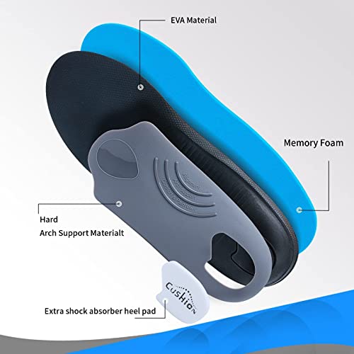 Walkomfy Heavy Duty Support 210+Lbs Plantar Fasciitis Insoles For Women Men, Arch Support Orthotic Inserts, Flat Feet Metatarsalgia Heel Pain Relief Orthotics, Work Boot Shoe Insole All Day Cushioning #TOP2