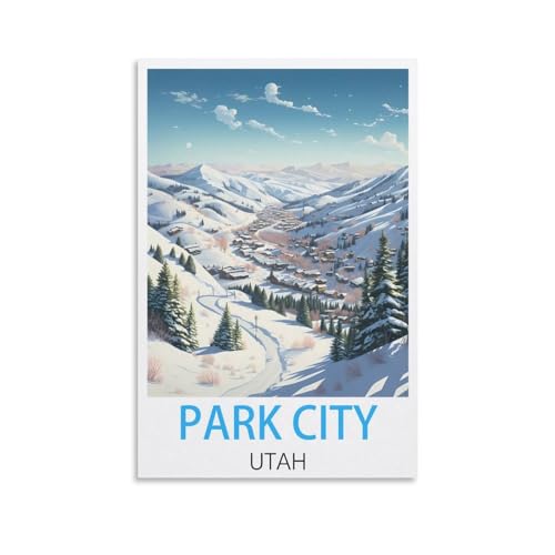 Park City Utah poster de voyage vintage sur toile moderne aux couleurs nostalgiques