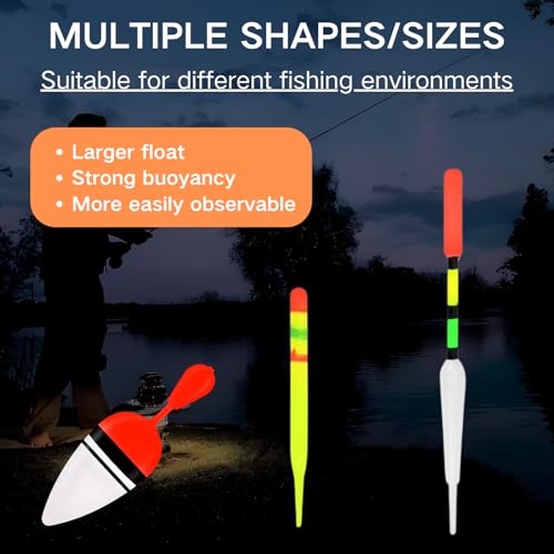 15 PCS Fishing Float Tackle Set, Coarse Fishing Floats & Bobbers with Wagglers for Stillwater and Running Waters, Mixed Float and Accessory Kit for Anglers, Fishing Tackle Set for All Conditions - Image 4