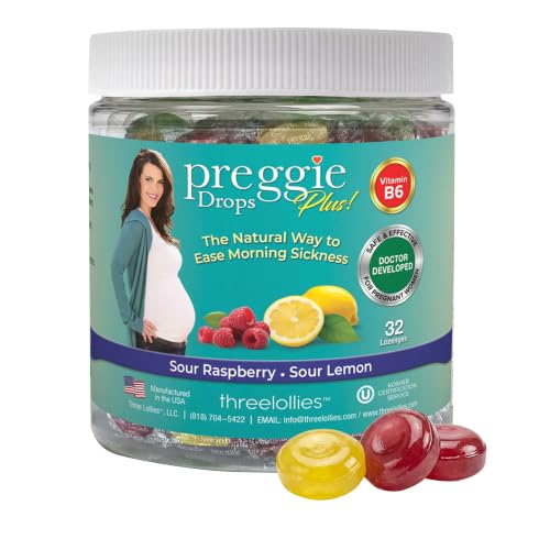 Three Lollies Preggie Pop Drops Plus Pregnancy Candy, Sour Mix, 32 Count