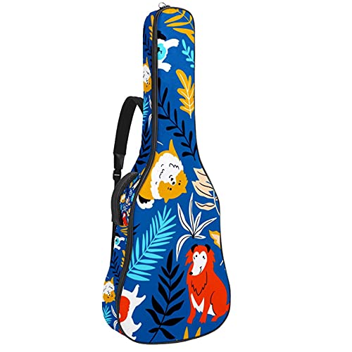 Sac pour guitare folk et basse bleu avec sangle pour protéger et transporter sans effort