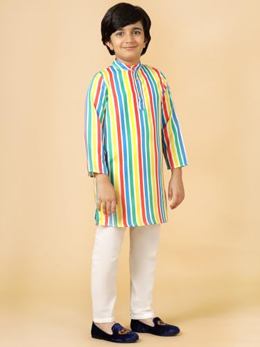 Image of A.T.U.N. (ALL THINGS UBER NICE) Candy Pop Stripes Kurta & Pyjama Set
