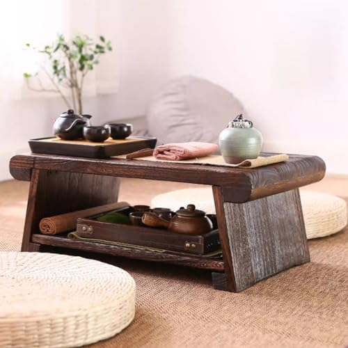 Table basse de balcon pliante en bois 68x35x28 cm