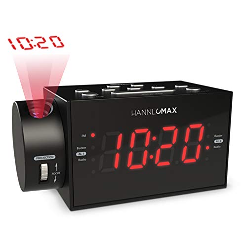 Hannlomax Hx-109Cr Pll Fm Radio, Clock With Dual Alarm, Time Projection, 1.2 Inches Led Display, Usb Port For 1A Charging, Aux-In, Ac/Dc Adaptor Included #TOP1