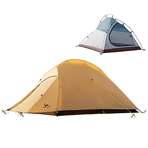 TOMOUNT テント 1-2人用 コンパクト 二重層 超軽量 防風 防水 防災 自立式 PU3000 キャンピング テント バイク 登山 キャンプ アウトドア用