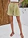 Famulily Summer Shorts for Women High Waisted Linen Shorts with Pockets Pleated Wide Leg Comfy Tailored Shorts Green XL