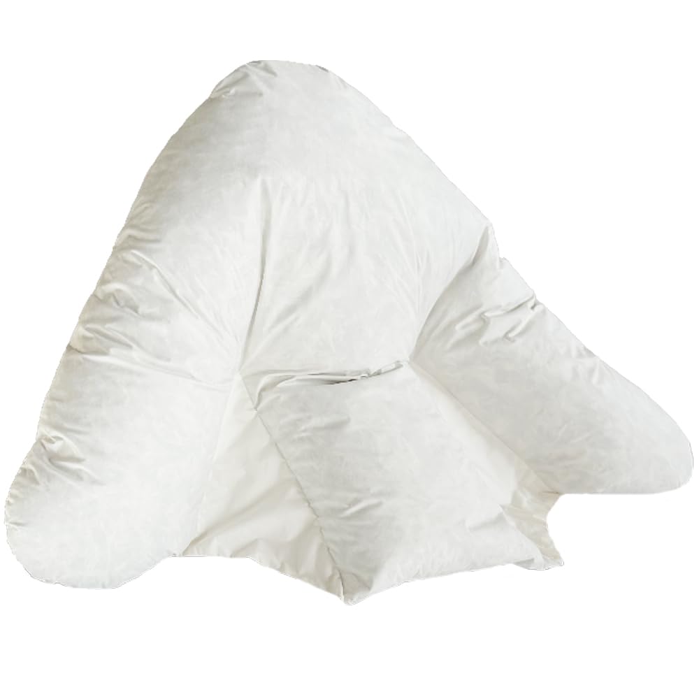 UK Care Direct Duck Feather Batwing Pillow - Orthopaedic Pillow, RDS Certified, 29"x33" (74x84cm) - Duck Feather Filled Cotton Casing, Polycotton Cream Pillowcover, Lumbar Support for Bed & Sofa