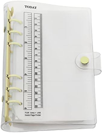 A6 A5 6-Holes Colorful PVC Cover Round Ring View Binder with Snap Button Closure File Folder (Black Rain, A6 Mini Set)