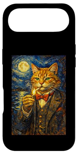 Funny Smoking Cat Meme Cigarette Artwork Vintage Cat in Suit �X�}�z�P�[�X iPhone Air �p