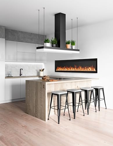 Napoleon Entice 60 - NEFL60CFH - Wall Hanging Electric Fireplace, 60-in, Black, Glass Front, Glass Crystal Ember Bed, Multiple Flame Colors, Remote Included - Image 3