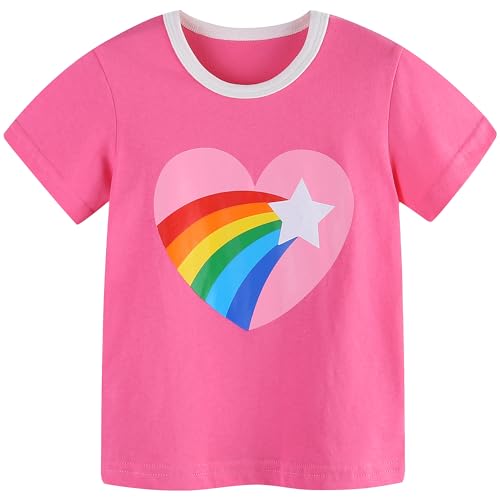Image of AIWUHE Toddler T Shirts Cotton Summer Tshirts Boys Girls Short Sleeve Tee Tops Casual Graphic Clothes Crew Neck Shirts 2-6Y