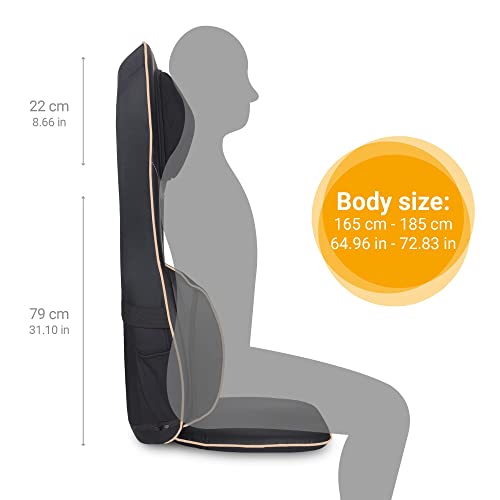 medisana MC 825 Shiatsu Massageauflage für Rücken und Nacken,Massagesitzauflage mit Akupressur,Nackenmassage,Wärmefunktion,3 Intensitäten, Rotlichtfunktion,mit Fernbedienung,Schwarz,1 Stück (1er Pack) - Image 3