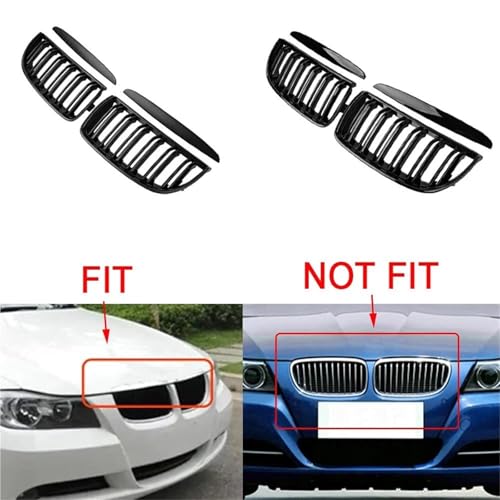 Grille avant calandre pour BMW E90 E91 2005-2008 double lattes noir