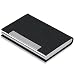 Business Card Holder, JuneLsy Business Card Case PU Leather and Stainless Steel Card Holder for Men and Women with Magnetic Shut Keep Business Cards Clean (Black)