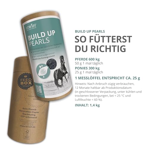 STRÖH Build Up Pearls für Pferde (1,4 kg) • Für Muskelaufbau & Kondition • Aminosäuren-Komplex mit Vitaminen • Unterstützt Regeneration & Leistung • Für Sport- & Freizeitpferde