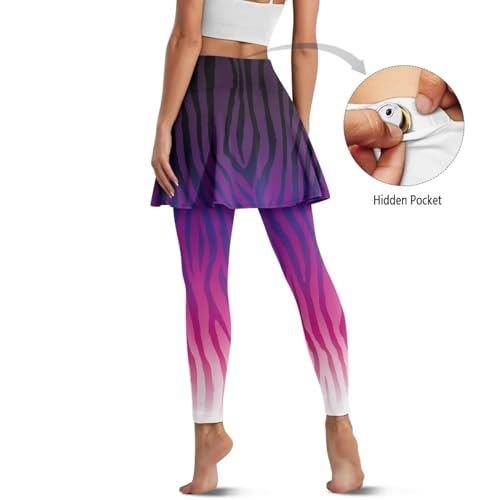 Women's Yoga Tennis Leggings with Skirt Comfortable Elastic Gym Running Skirted Leggings Stylish Athletic Skorts3