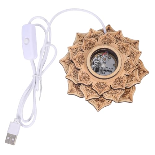 KONTONTY Base in Forma con Illuminazione LED USB per Esposizione Sfere Cristallo Portasfera Naturale con Luce Colori Supporto Stabile per Decorazioni Casa e Ufficio