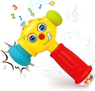 EastSun Baby Toys for 1 Years Old Boys Girls 1st Birthday Gifts Hammer Crawling Toys for 12 Months Educational Sensory Toys with Rattle Music Light for Kids Age 1 2 3 +