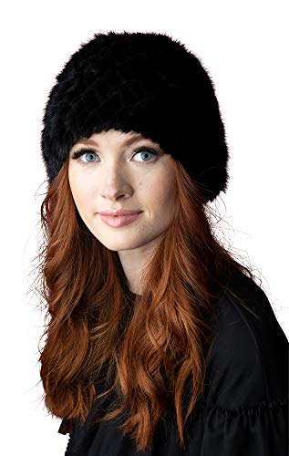 Oburla genuine fur pull on hat for women | real fur knitted beani…