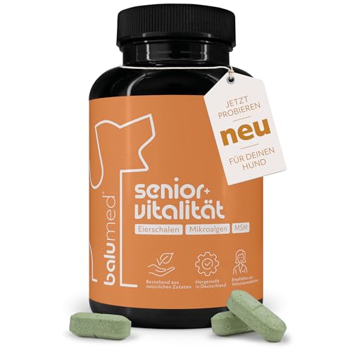 balumed® Senior + Vitalität – 120 Tabletten für ältere Hunde – Beweglichkeit, Gelenke & Vitalität – mit MSM, Eierschalen, Mikroalgen, Spirulina & Grünlippmuschel