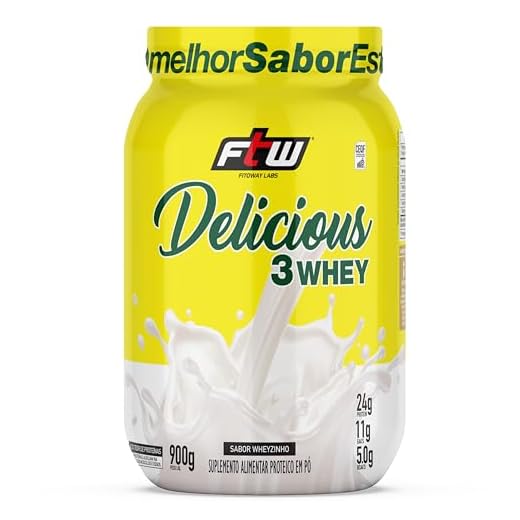 Delicious 3 Whey Proteína Hidrolisada Concentrada E Isolada Pote 900g Sabor Wheyzinho - FTW