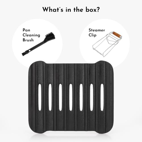 Image of Tastee Cast Iron Grill Pan for 4QT+ Square Air Fryers, 7.5 x 6.3 in