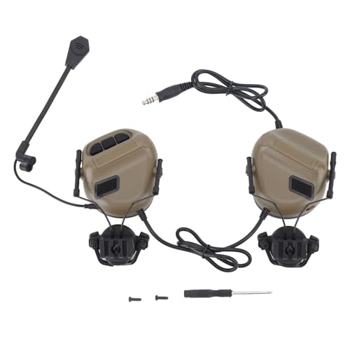 Auriculares tácticos para tiro y caza en la naturaleza con orejeras aislantes marrones
