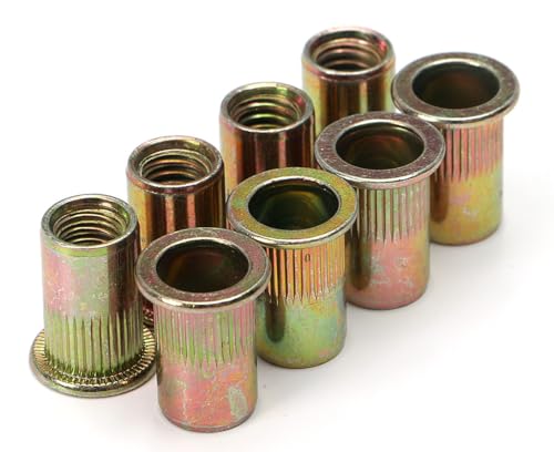 Sprite Science 100-3/8RN 100Pcs Carbon Steel 3/8-16 Rivet Nuts Zinc Plated Head Insert Nutsert Rivnuts 3/8-16Unc thumb #1