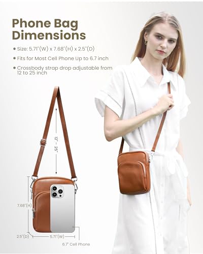 Image of befen Small Genuine Leather Crossbody Bag for Women Trendy Crossbody Purses with RFID Blocking Card Slots