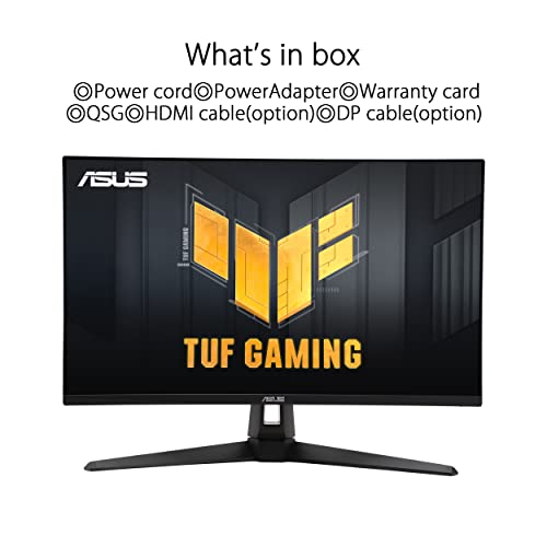 TUF Gaming VG27AQA1A Monitor Gaming 27”, WQHD, Overclock Fino a 170 Hz, Tecnologia Extreme Low Motion Blur, Freesync Premium e Shadow Boost, 1 ms (MPRT), HDR, DisplayWidget Lite, Nero - Monitor - Immagine 6