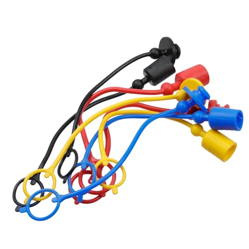 Image of 4 Set of Hydraulic Quick Connect Coupler Male Dust Cap and Female Plug Cover 1 /4 Dust Caps Plugs 4 Color Rubber Quick Disconnects Port Plug Fittings (ISO-A 1 /4)