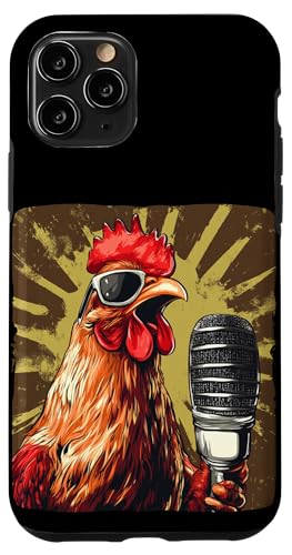 カラオケナイト用マイク付きクールチキン スマホケース iPhone 11 Pro 用