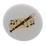 A&T Designs Recorder Musical Instrument w/Music Notes 1.25” Pinback Button Pin