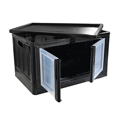 Organizador Dobrável Preto Empilhável Com Rodas 75 Litros 25816PM Arqplast