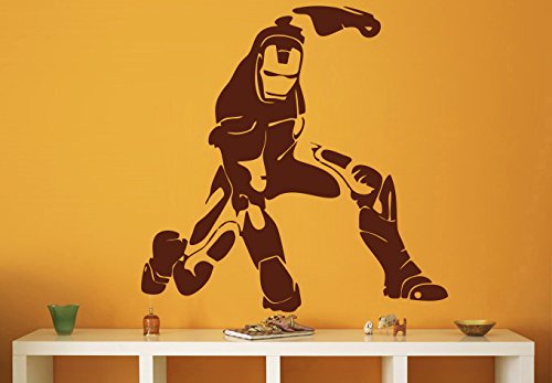 DECOR Kafe Home Decor Iron Man Abstract Wall Sticker, Wall Sticker for Bedroom, Wall Art, Wall Poster (PVC Vinyl, 53 X 58 CM)