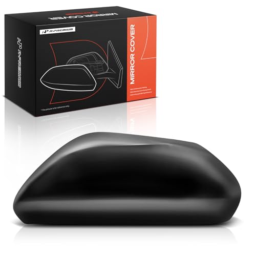 A-Premium Driver Side Rearview Mirror Cover Cap - Compatible with Toyota Camry 2018-2024, Avalon 2019-2022 - Smooth Black, with Turn Signal Hole