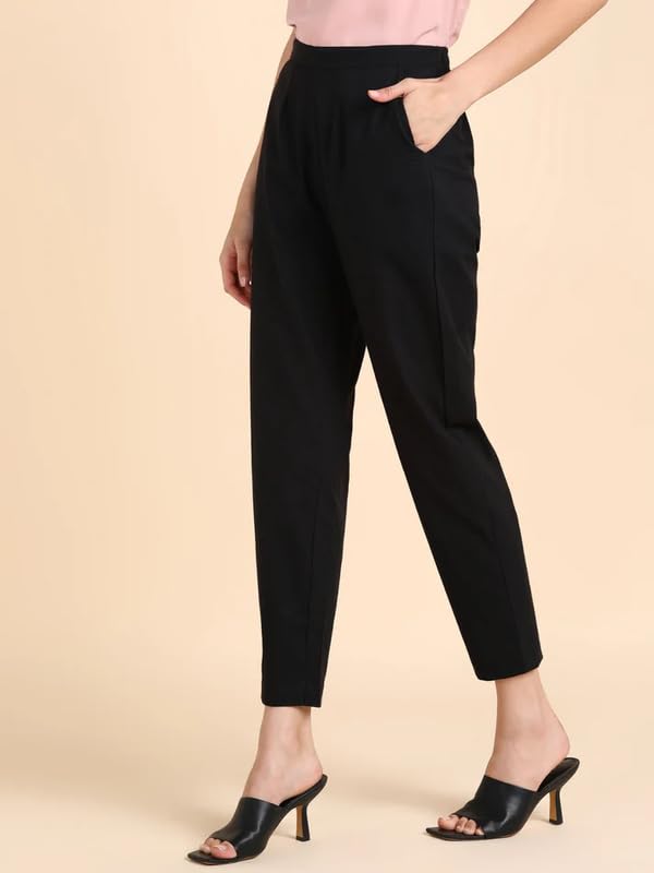 Image of Regular Fit Cotton Woman Trousers Pants Kurti Pant Casual Daily Formal Office Use