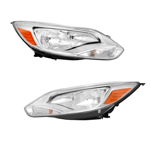 PM Auto Headlights Assembly Replacement for 2012-2014 Ford Focus 4 Cyl 2.0L Without bulb(s) Headlight Assembly Pair Faros Delanteros